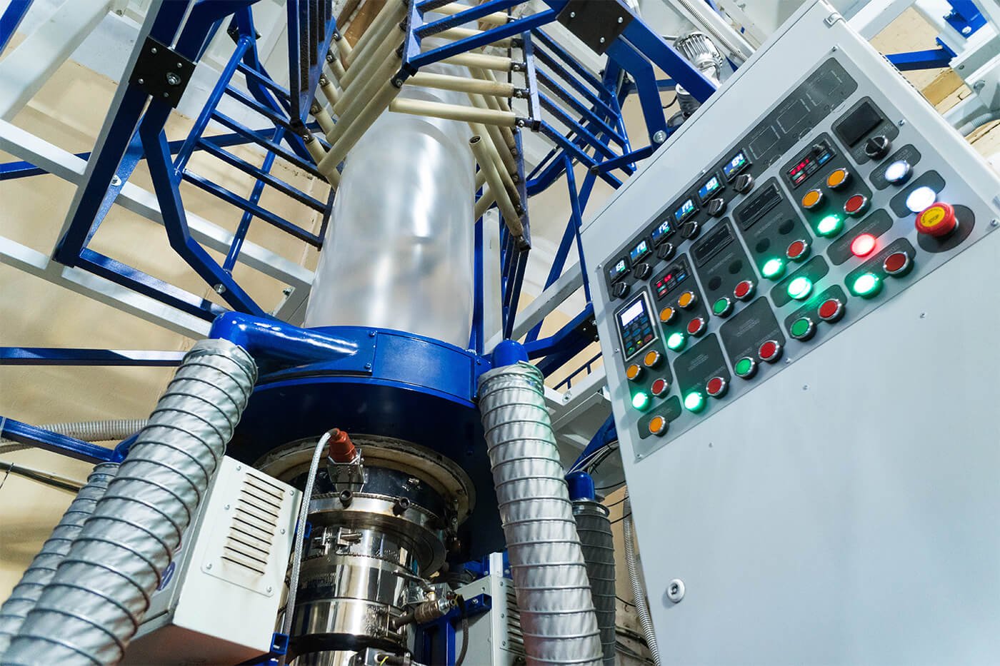 Film extrusion machine control panel